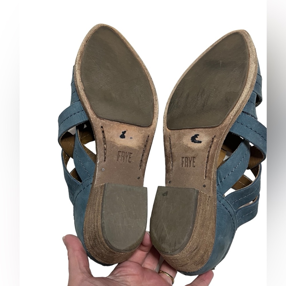 Frye 3471559 Ray Huarache Shootie Fisherman Woven Leather Shoes Blue Teal 6.5 - Picture 4 of 7